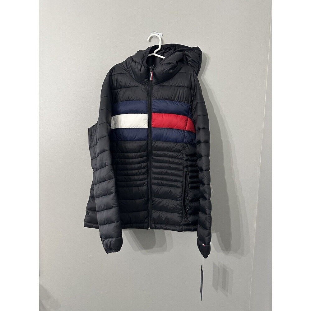 Tommy Hilfiger Women's Packable Hooded Puffer Jacket, Black, Size S, NWT